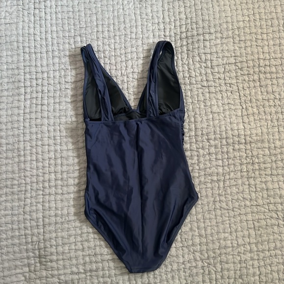 JCrew Navy Ruched One Piece Swim Size 6 - Picture 2 of 4